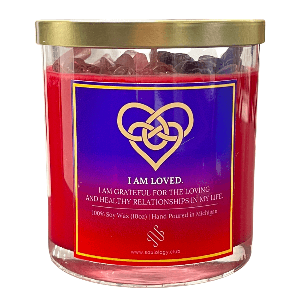 I Am Loved Crystal Manifestation Candle - Love Manifestation